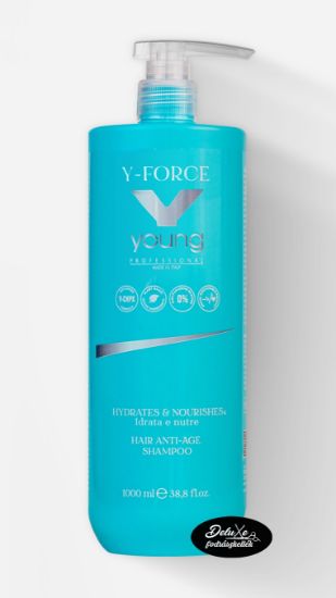 Young - Y-Force azonnali regeneráló anti-age sampon hialuronsavval és növényi kollagénnel 1000 ml képe