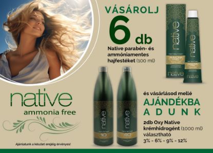 Kép AKCIÓ - 6 db Native hajfestékhez AJÁNDÉK Native krémhidrogén