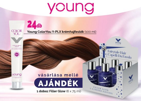 AKCIÓ - 24 db Young hajfestékhez AJÁNDÉK 6 db Young- Filler Glow hajfeltöltő kezelés (6x75 ml) képe