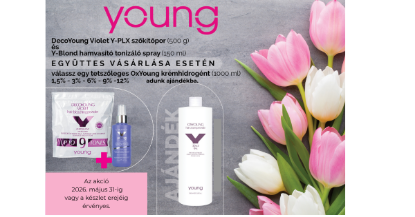 Kép AKCIÓ - Young - DecoYoung Viola PLX szőkítőporhoz (9 tónus) 500 g  és Young - Blond+ hamvasító sprayhez (150 ml) AJÁNDÉK Y PLX Krémhidrogén (1000 ml) 