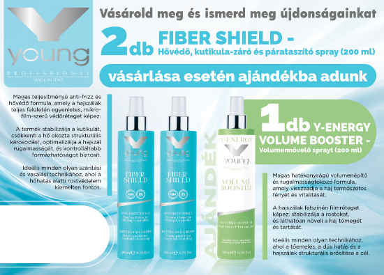AKCIÓ - 2 db Young Fiber Shield hővédő-párataszító spray (2x200 ml) vásárlása esetén AJÁNDÉK Young Energy Volume Booster volumennövelő spray (200 ml)  képe