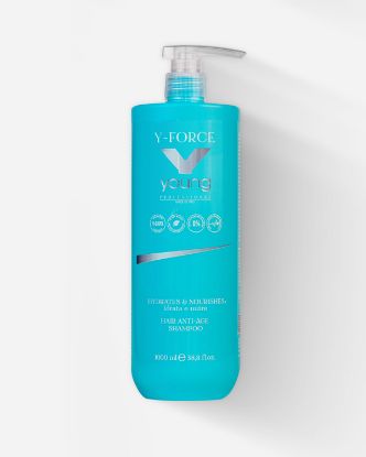 Kép Young - Y-Force azonnali regeneráló anti-age sampon hyaluronsavval és növényi kollagénnel 1000 ml