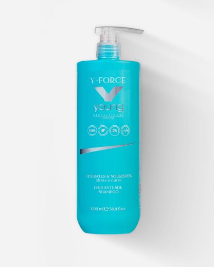 Young - Y-Force azonnali regeneráló anti-age sampon hyaluronsavval és növényi kollagénnel 1000 ml képe